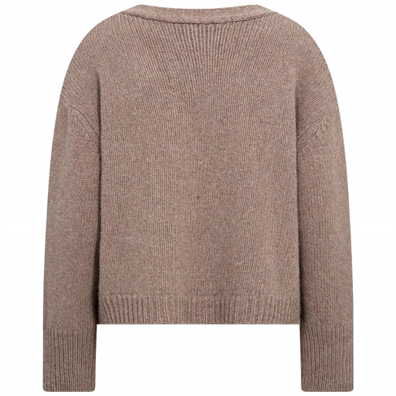 Levete Room LR-PERLE 6 Cardigan, Taupe Grey Melange